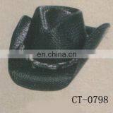 Black Cowboy Straw Hat