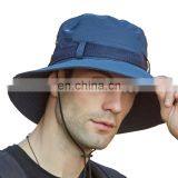 Wholesale Cheap Foldable Sun Custom Bucket Hat Summer Cotton Cap Fishing Boonie Brim Sun Safari Hat With Strings thumbnail-4