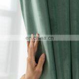 Hot Sale Plain Solid Classic Simple Luxury Style Soft Silky Window Velvet Curtains For Living Room Bedroom thumbnail-3
