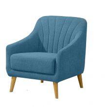 Modern Style Accent Chair HF-AC013 Fabric Upholstery Chair Solid Wood Legs Livingroom Chair thumbnail-1