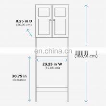 Wooden Bathroom Cabinet Design Cabinet White With Doors and Shelves thumbnail-5