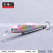 Fish Hunter DM4C Minnow 75MM/9.7G/1M Fishing Bait Lure Hooks Artificial Hard Minnow Fishing Lures thumbnail-4
