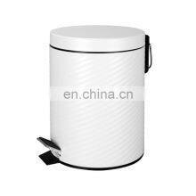 Spiral Pattern Vintage Foot Pedal Trash Can Metal Waste Bin With Inner Bucket Mirror Powder Coating thumbnail-1