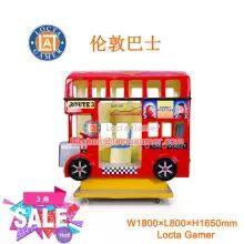 Guangdong Zhongshan Tai Le Play Children's small swing machine rocking car music coin London bus 3 seat with steering wheel fiberglass (LT-KD08)