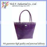 Elegant Dark Purple PVC Leather Women Ladies Handbag thumbnail-1