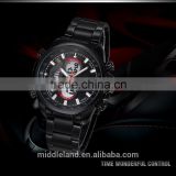 MIDDLELAND New 2015 Men Fashion Watches Analog Quartz Wristwatches Round Leather Band Watch Stainless Steel