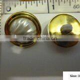 ABS Plastic Gilt Plated Base With Nylon Center White Button Assemble Button thumbnail-1