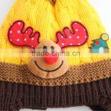 Newest Christmas Tree and Deer Head Applique Pigtail Pom Pom Baby Kids Knitting Winter Caps and Hats thumbnail-5