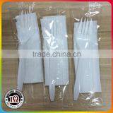 Disposable Individually Wrapped White Plastic Forks With Napkin
