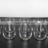 Clear Stemless Wine Glasses; Hand-made Glass Cup for Wine , Water and Juice; Glassware for Tabletop thumbnail-1