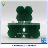 Wholesale 4-Leaf Flower Green Colors Milk Glass Gemstone