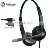 High Quality Flexible Boom Call Center Headset for Computer With USB Plug HSM-902RPQDUSBS thumbnail-1