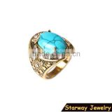>> 2016 New design rhinestone men's ring ,Turquoise diamond ring/