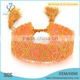 2016 New Cheap Bohemian Gypsy Jewelry Orange Color Beads Handmade Bohemian Bracelet thumbnail-1