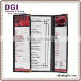 Bar Menu Holder Hong Kong Restaurant Equipment Supplies Provided High Quality A4 Dessert Real Leather Menu Cover thumbnail-3