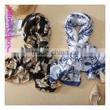 New Arrival Imitated Silk Blue Camellia Scarves and Beach Shawls thumbnail-2