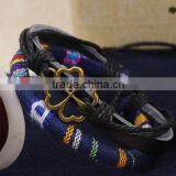 2016 Hign Quality Leather Bracelet Cloth Fabric Bangle Wholesale thumbnail-2