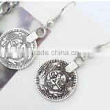 Made in China Online Wholesale European and American Vintage Gold Silver Coin Statement Chain Hoop Earrings Necklace Jewelry Set thumbnail-6