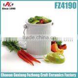 Kitchen Ceramic Compost Bin, Compost Bucket With Lid thumbnail-2