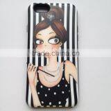 2 in 1 Design Phone Case With Custom Pattern and Logo With Beautiful Girl for Iphone 6 Case