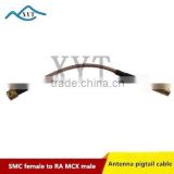 Factory Price SMC femlae to MCX male Right Angle RG178/RG316 electric wire line RF pigtail cable