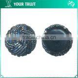 7MM Clear Rhinestone Black Bead Garment Chinese Frog Rhinestone Button thumbnail-5