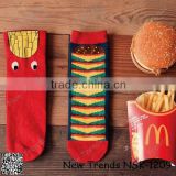 Hamburger and chips pattern cotton boy socks