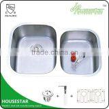 HOUSESTAR CUPC High Quality Stainless Steel Kitchen Sink Cheap Bathroom Tensile Double Sink 8153A thumbnail-2