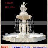 Decorative Outdoor Water Pumping Fountain Marble White Statue thumbnail-1