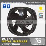 Taiwan UL CE TUV ROHS Certified IP55 DC Cooling Fan DC Metal Impeller With DC Brushless Fan Motor in 200x70mm thumbnail-1