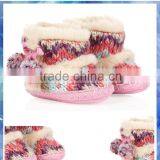 pom pom baby knitted boots slipper