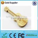 Wooden Guitar Shape USB, Guitar Wooden USB Drive, Wooden USB Guitar Shape With Silk Imprint or Engraved thumbnail-1