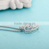 Silver Dancing Stone Heart Shape Pendant Necklace Jewelry thumbnail-5