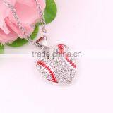 New Arrival Crystal Rhinestone Softball Hearts Necklaces thumbnail-5