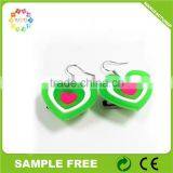 Heart Shaped Customized Soft PVC Party Decoratiin LED Earring