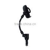 One Hand Operation Flexible Gooseneck Dual USB Ports Car Mobile Charger Stand for Mobile Phone thumbnail-3