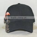 Guangzhou Hat Factory Professional Custom 6 Panel / 100% Cotton/fire Bird Embroidery Logo / / Black Baseball Cap