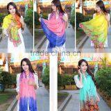 180*80cm Women's Viscose Voile Crinkle Scarf Big Rose Print Wrap Sexy Coral Pattern thumbnail-6