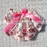 Hot Sale! Multi-color Satin Ruffle Bloomer Design for 0-4 Years Toddler Diaper Cover Girls Shorts thumbnail-3