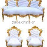 Baroque White Leather Salon Set thumbnail-1