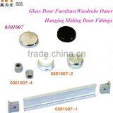 Light-duty Wardrobe Outer Hanging Sliding Closet Glass Door Roller Fittings System