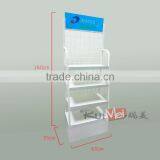 3-tire Solid Metal Floor Supermarket Goods Display Stand thumbnail-1