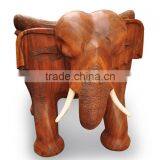 Southeast Asia Style Elephant Shape Wood Chair, Exquisite Handcarving Living Elephant Single Seater Chair (BF01-X1163) thumbnail-3