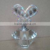 Decorative Mini Empty Clear Crystal Perfume Bottle With Butterfly Top thumbnail-1