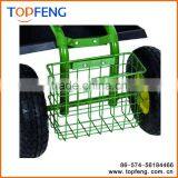 Garden Cart Rolling Work Seat With Tool Tray And Basket/ Heavy Duty Garden Rolling Work Seat thumbnail-5