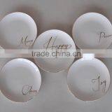 Porcelain Dessert Gold Decal Plate Set, Dish Plate thumbnail-4