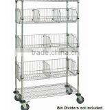 Chrome Wire Shelving Cars With Wire Bins thumbnail-1
