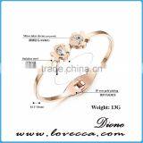 Fashion Bracelets Titanium Steel Rose Gold Tone Diamond Charm Bracelet For Women thumbnail-5