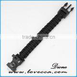 Camping Climbing Hiking Black Compass Paracord Bracelet With Logo thumbnail-1