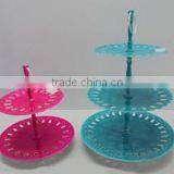 coloured metal cake stand